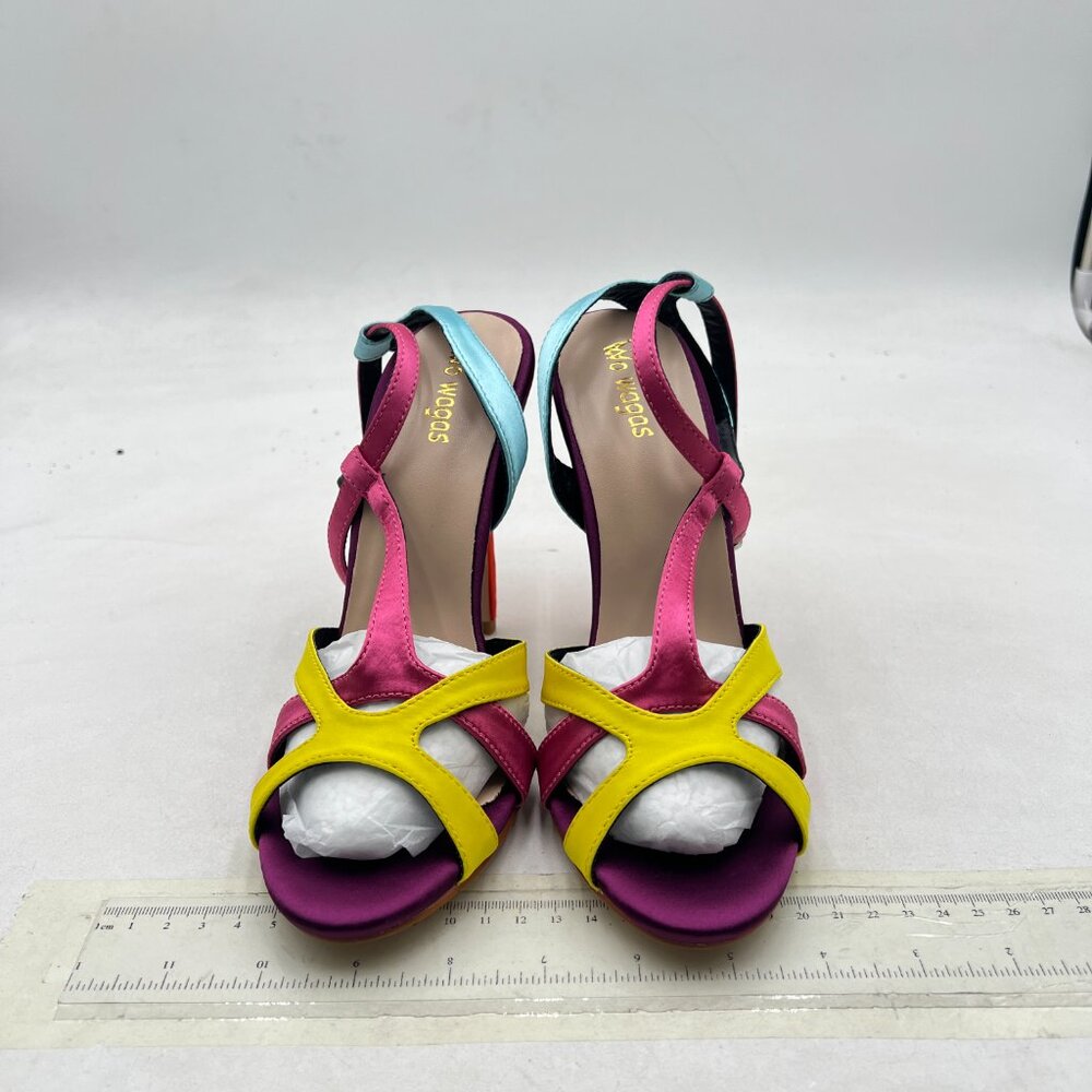 Wo Wagas Multi Ankle T Strap Sandals Stiletto High Heels Open Toe Buckle Shoes - Picture 3 of 8